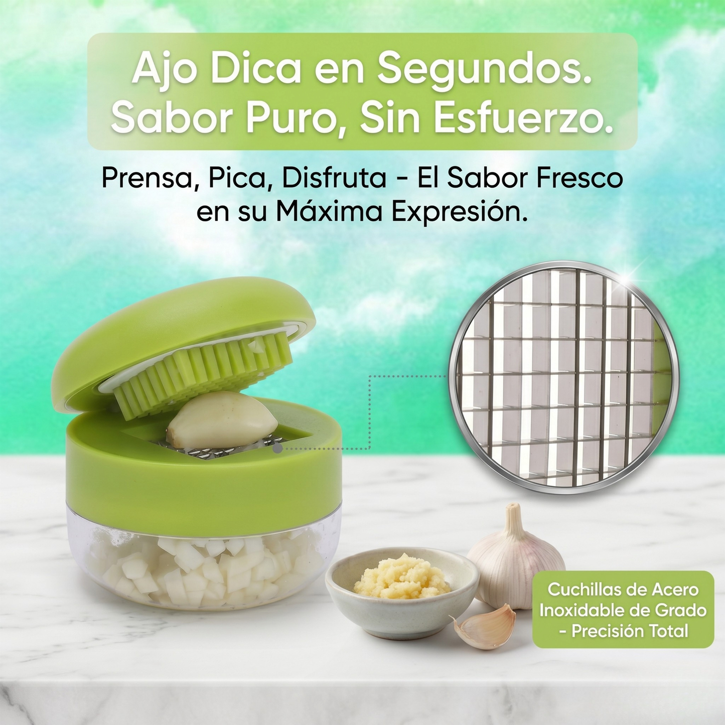 Precisión Gourmet: Prensa Manual de Ajo y Jengibre